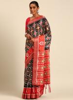 Cotton Black Casual Wear Printed Saree